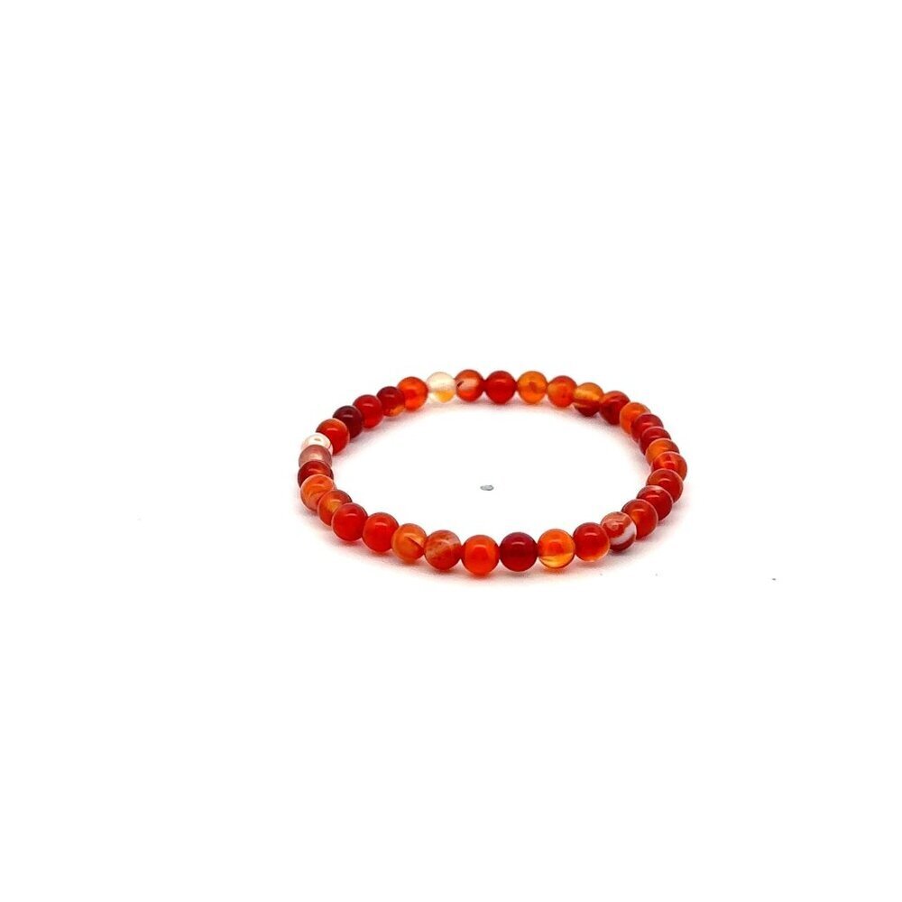 Natural Red Lace Agate Gemstones Mini 4mm 18K Rose Gold Charm Round Bead - Picture 3 of 5